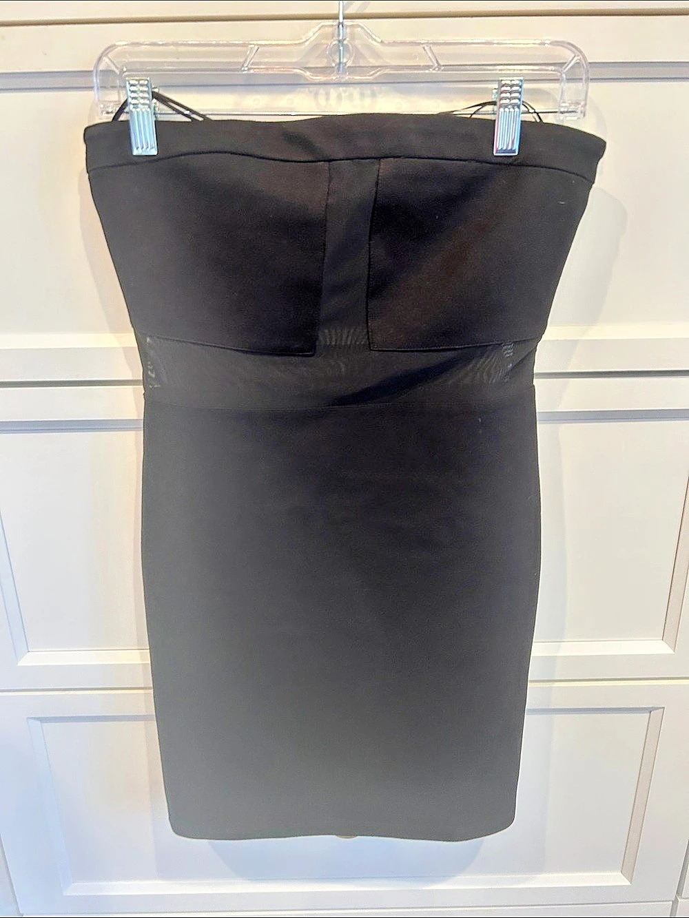 Grey Lab Black Mini Mesh Front Dress